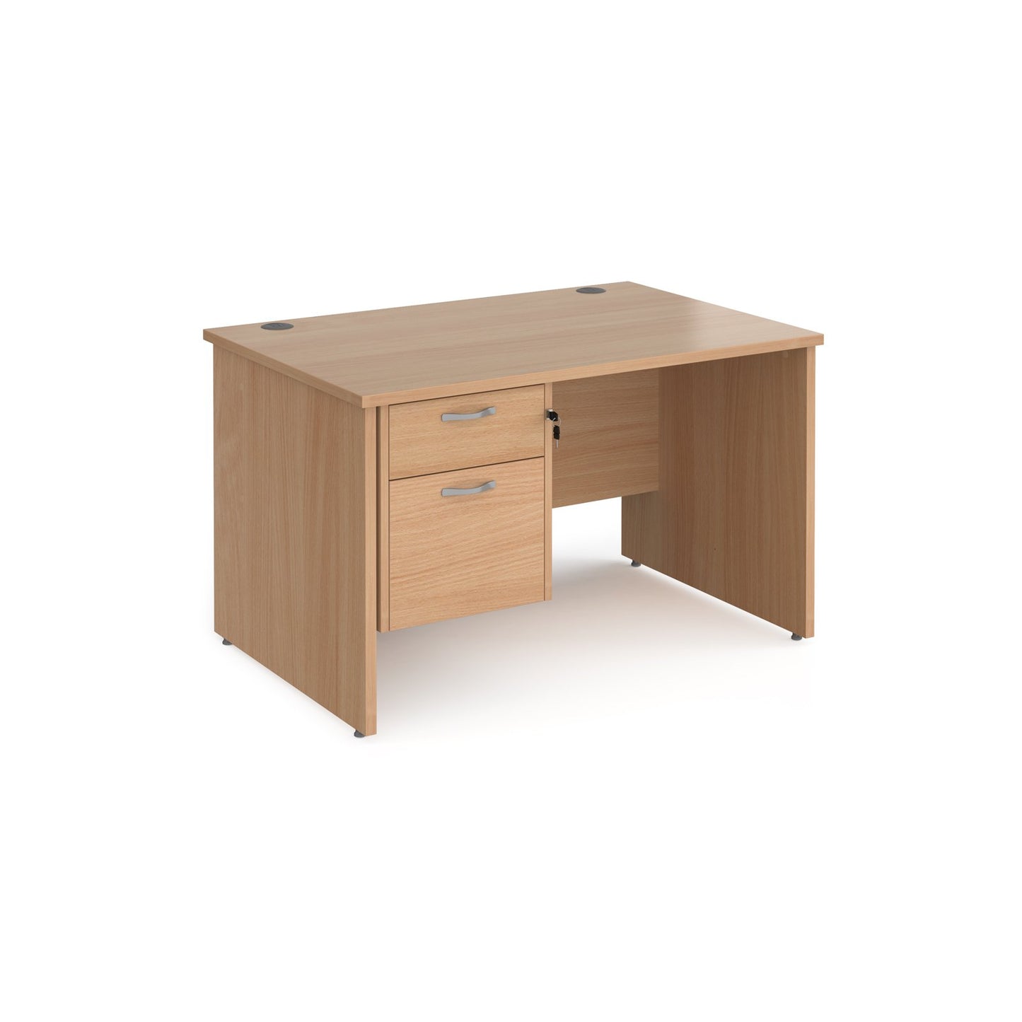 Maestro 25 panel end 800mm deep desk with 2 drawer ped