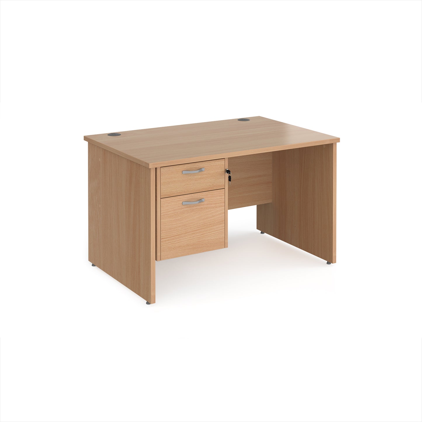 Maestro 25 panel end 800mm deep desk with 2 drawer ped - MP12P2B