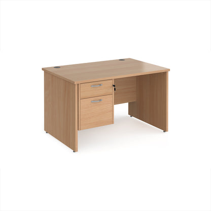 Maestro 25 panel end 800mm deep desk with 2 drawer ped - MP12P2B