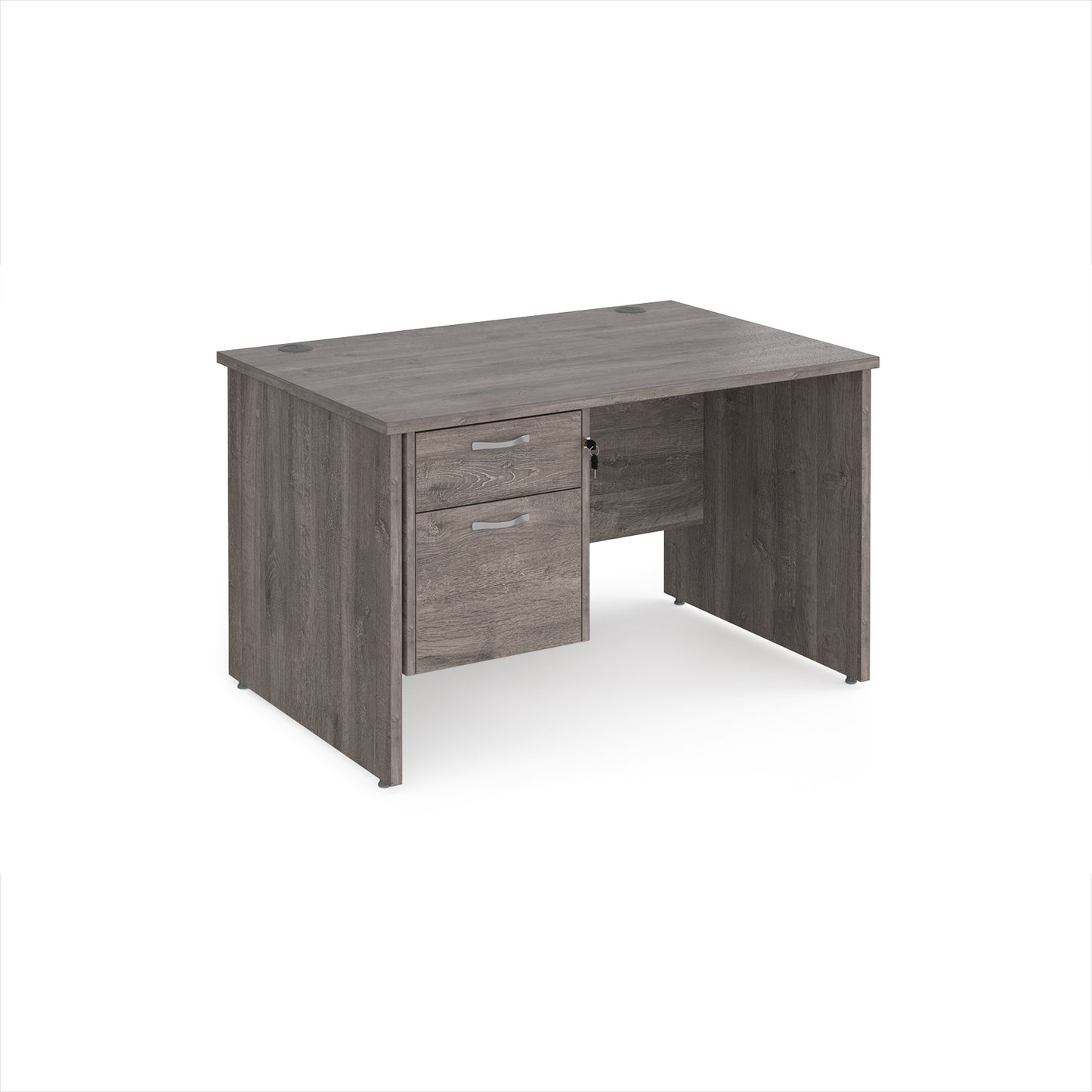 Maestro 25 panel end 800mm deep desk with 2 drawer ped - MP12P2GO