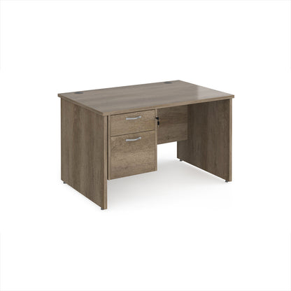Maestro 25 panel end 800mm deep desk with 2 drawer ped - MP12P2NO