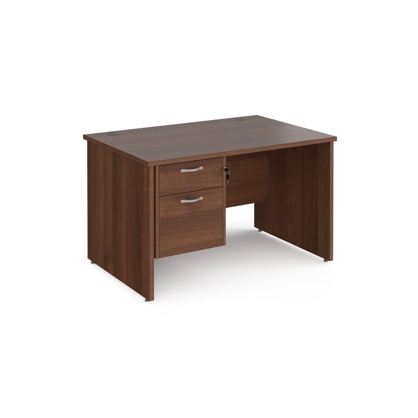 Maestro 25 panel end 800mm deep desk with 2 drawer ped