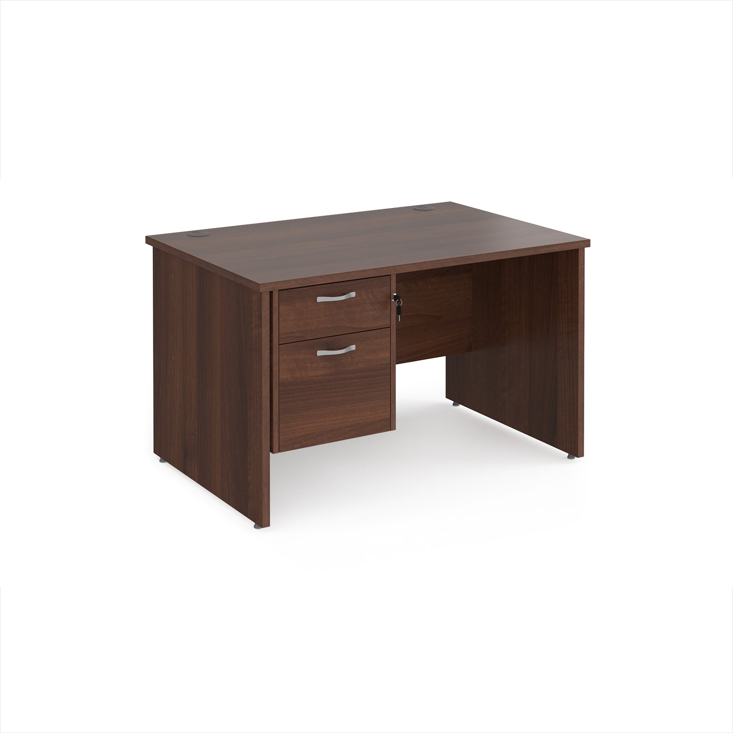 Maestro 25 panel end 800mm deep desk with 2 drawer ped - MP12P2W