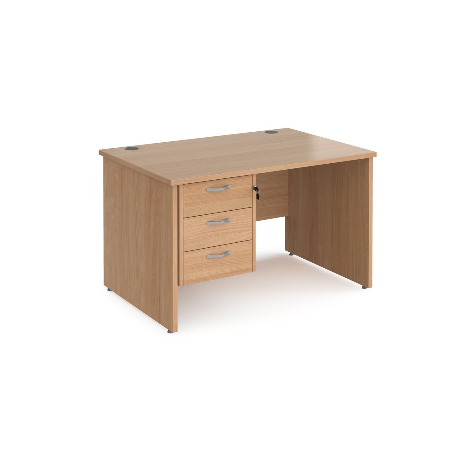 Maestro 25 panel end 800mm deep desk with 3 drawer ped