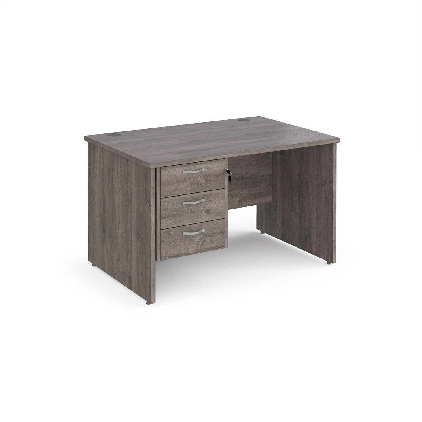 Maestro 25 panel end 800mm deep desk with 3 drawer ped