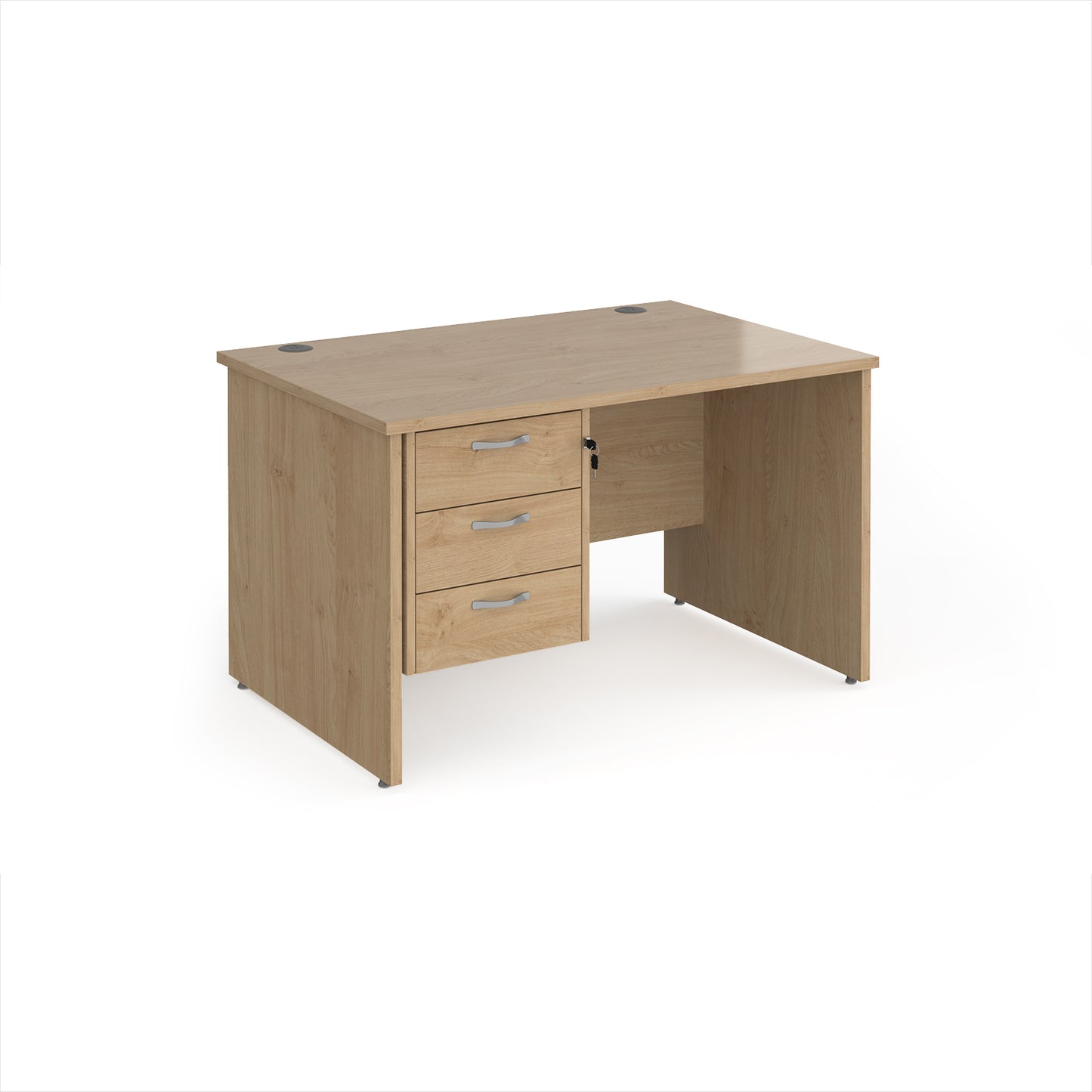 Maestro 25 panel end 800mm deep desk with 3 drawer ped - MP12P3KO