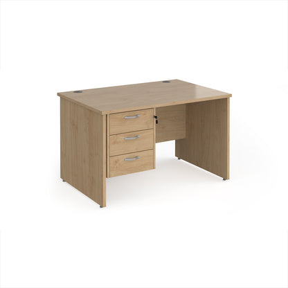 Maestro 25 panel end 800mm deep desk with 3 drawer ped - MP12P3KO