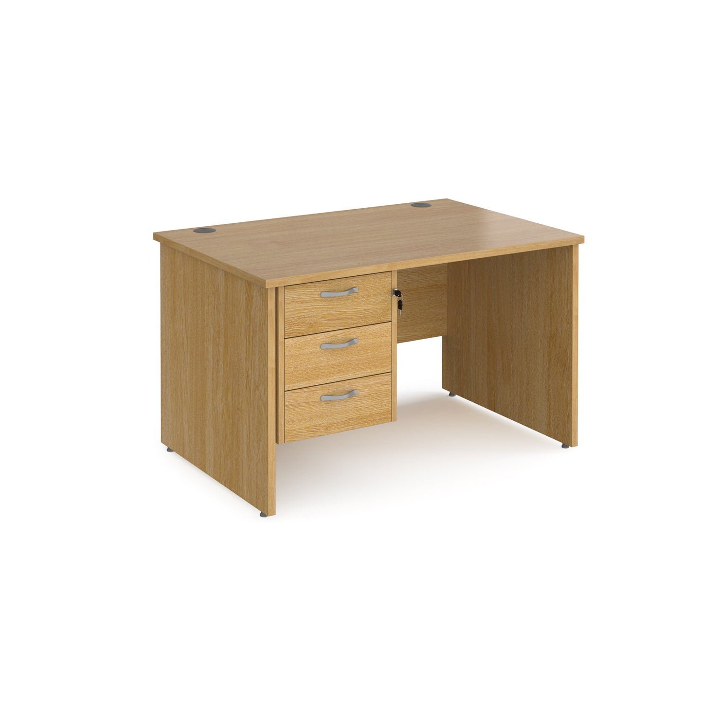 Maestro 25 panel end 800mm deep desk with 3 drawer ped