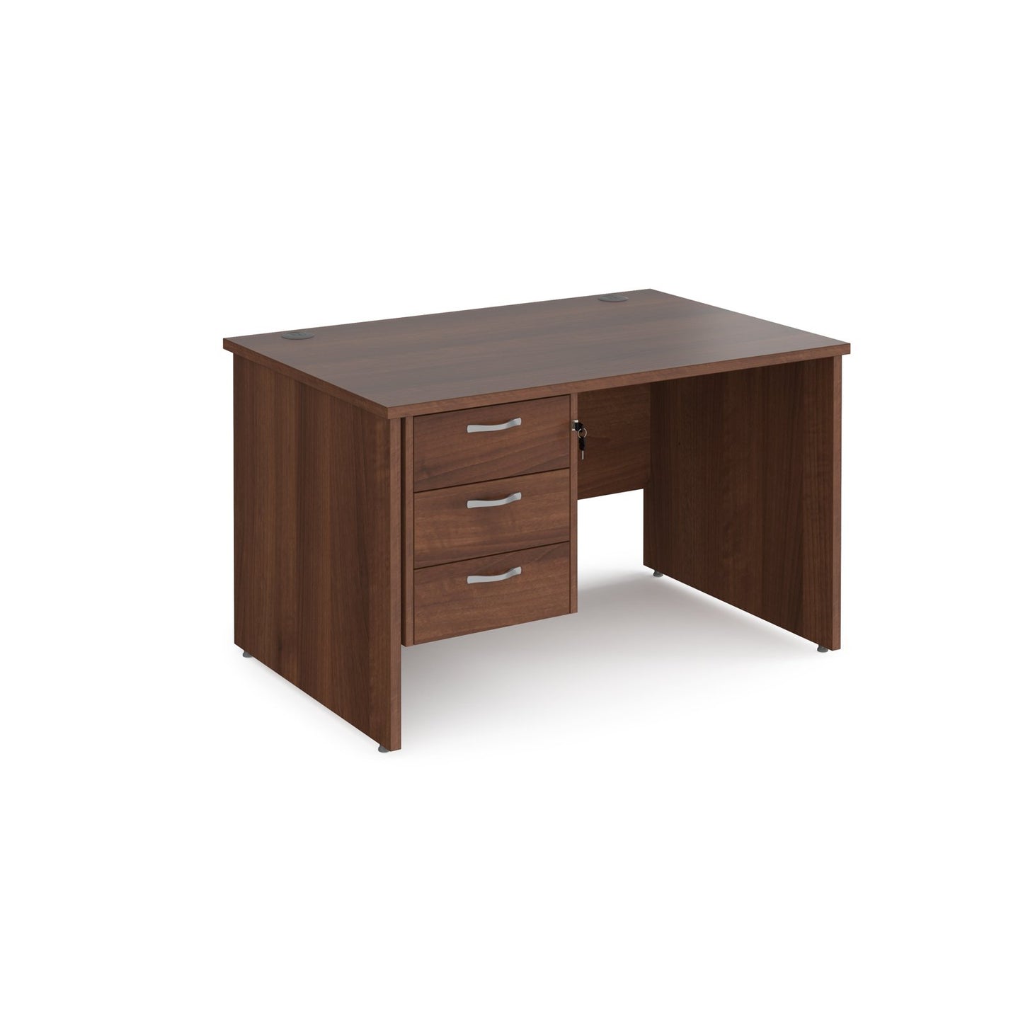 Maestro 25 panel end 800mm deep desk with 3 drawer ped