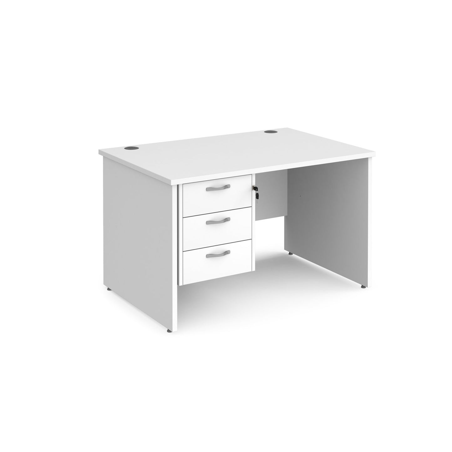 Maestro 25 panel end 800mm deep desk with 3 drawer ped