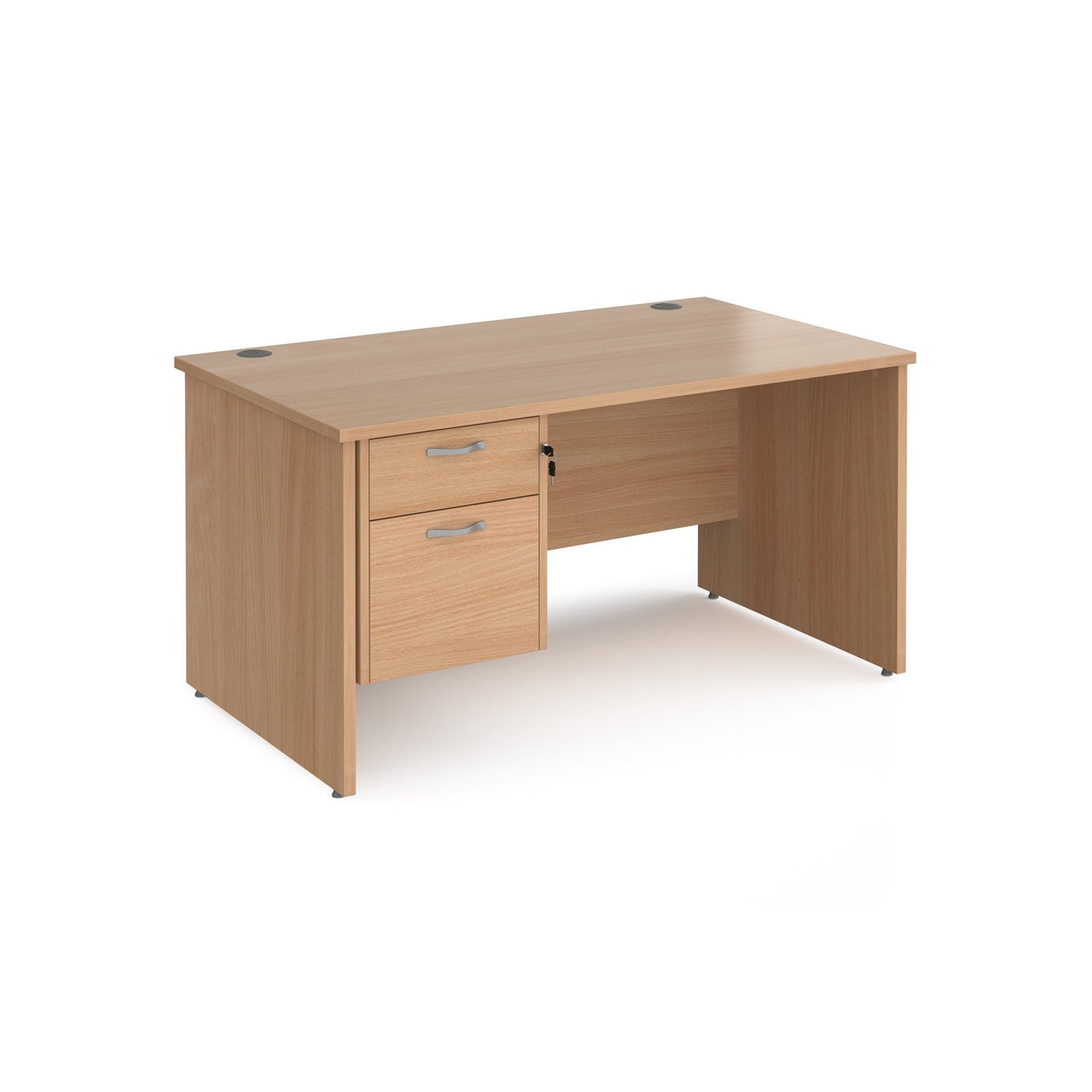 Maestro 25 panel end 800mm deep desk with 2 drawer ped