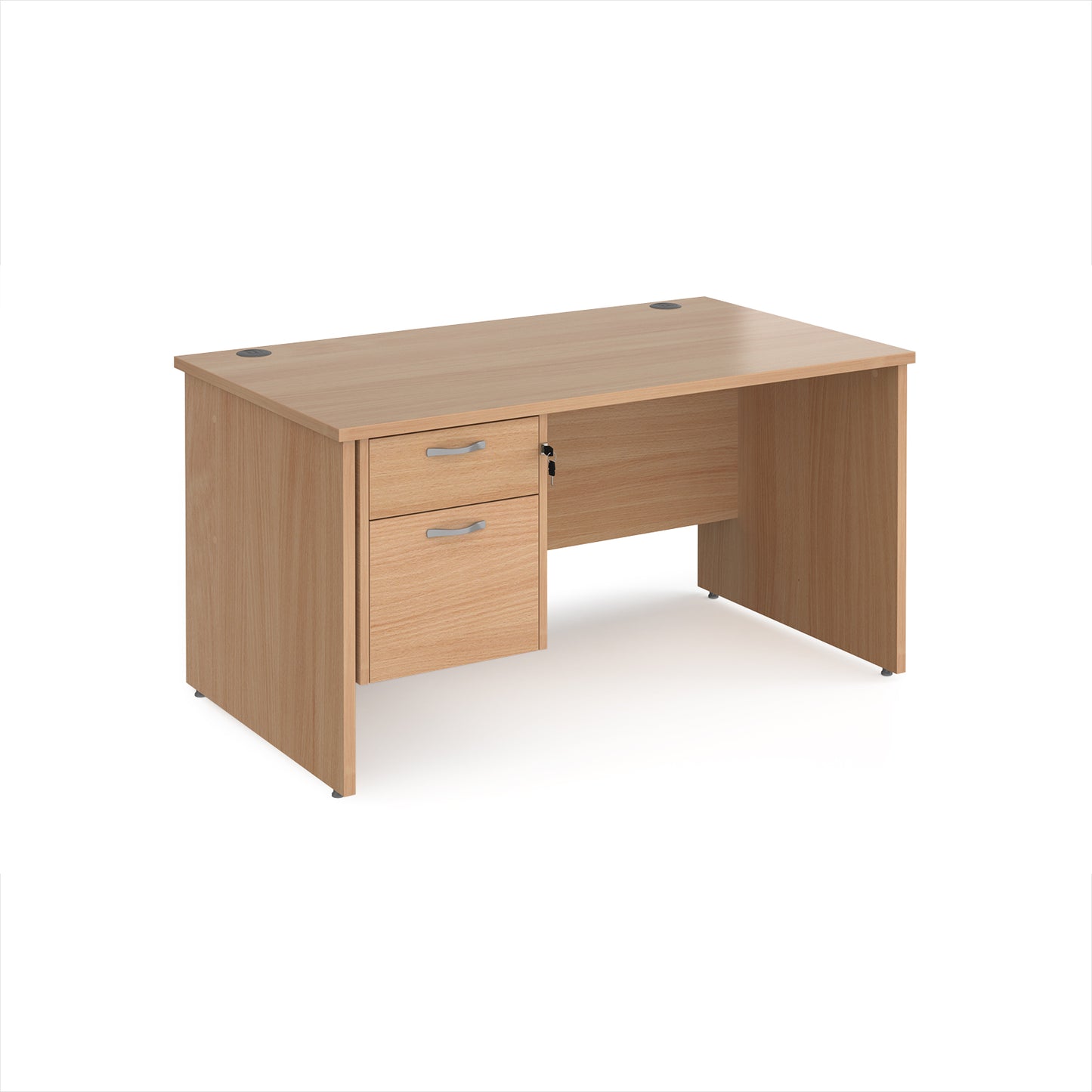 Maestro 25 panel end 800mm deep desk with 2 drawer ped - MP14P2B