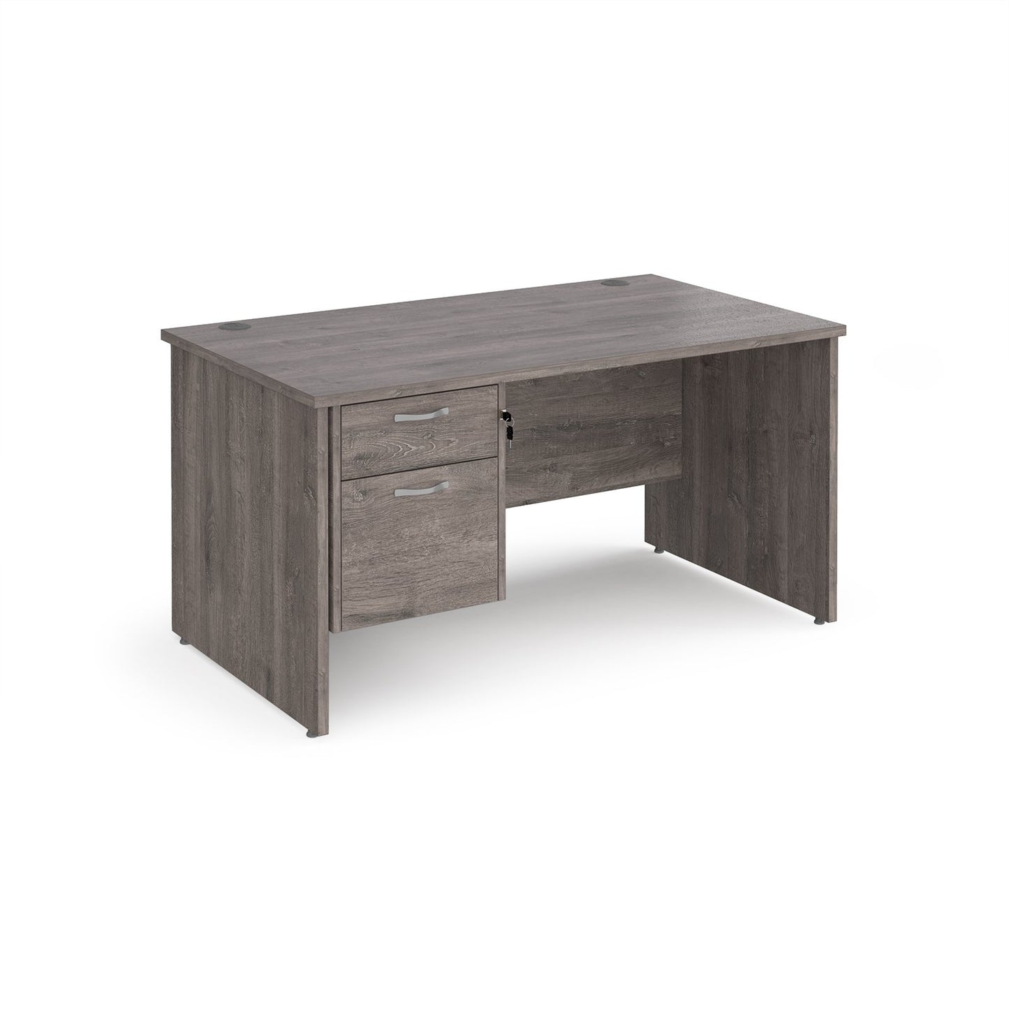 Maestro 25 panel end 800mm deep desk with 2 drawer ped