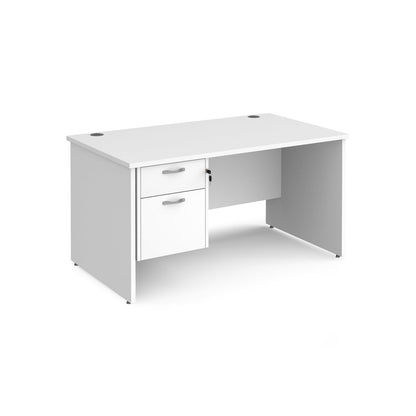 Maestro 25 panel end 800mm deep desk with 2 drawer ped