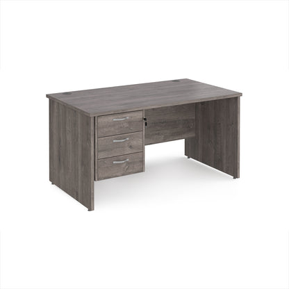 Maestro 25 panel end 800mm deep desk with 3 drawer ped - MP14P3GO