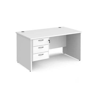 Maestro 25 panel end 800mm deep desk with 3 drawer ped