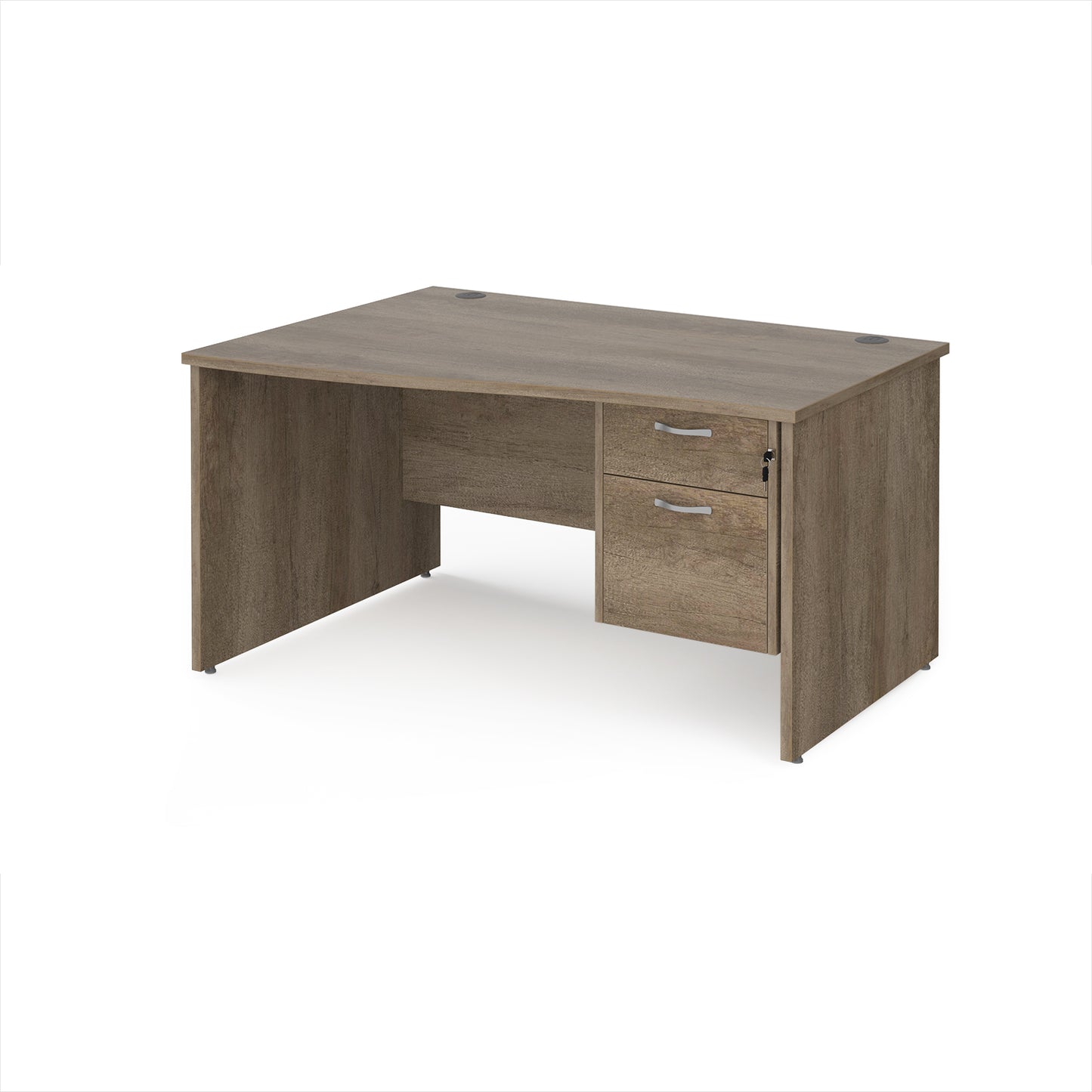 Maestro 25 panel end left hand wave desk with 2 drawer ped - MP14WLP2NO