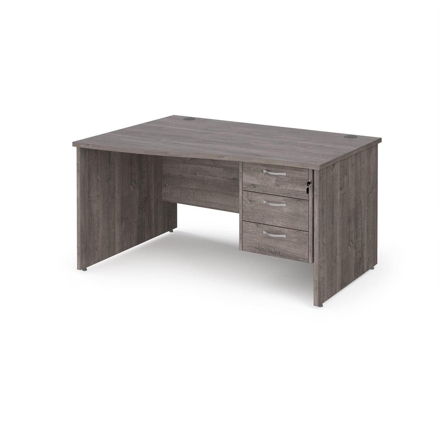 Maestro 25 panel end left hand wave desk with 3 drawer ped