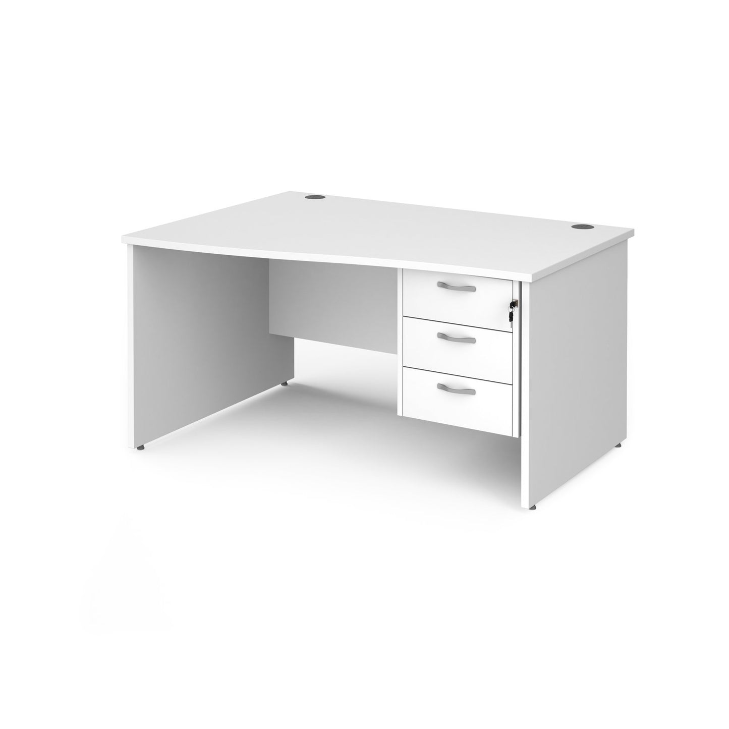 Maestro 25 panel end left hand wave desk with 3 drawer ped