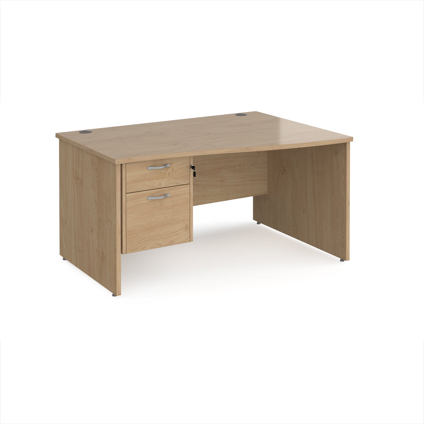 Maestro 25 panel end right hand wave desk with 2 drawer ped - MP14WRP2KO