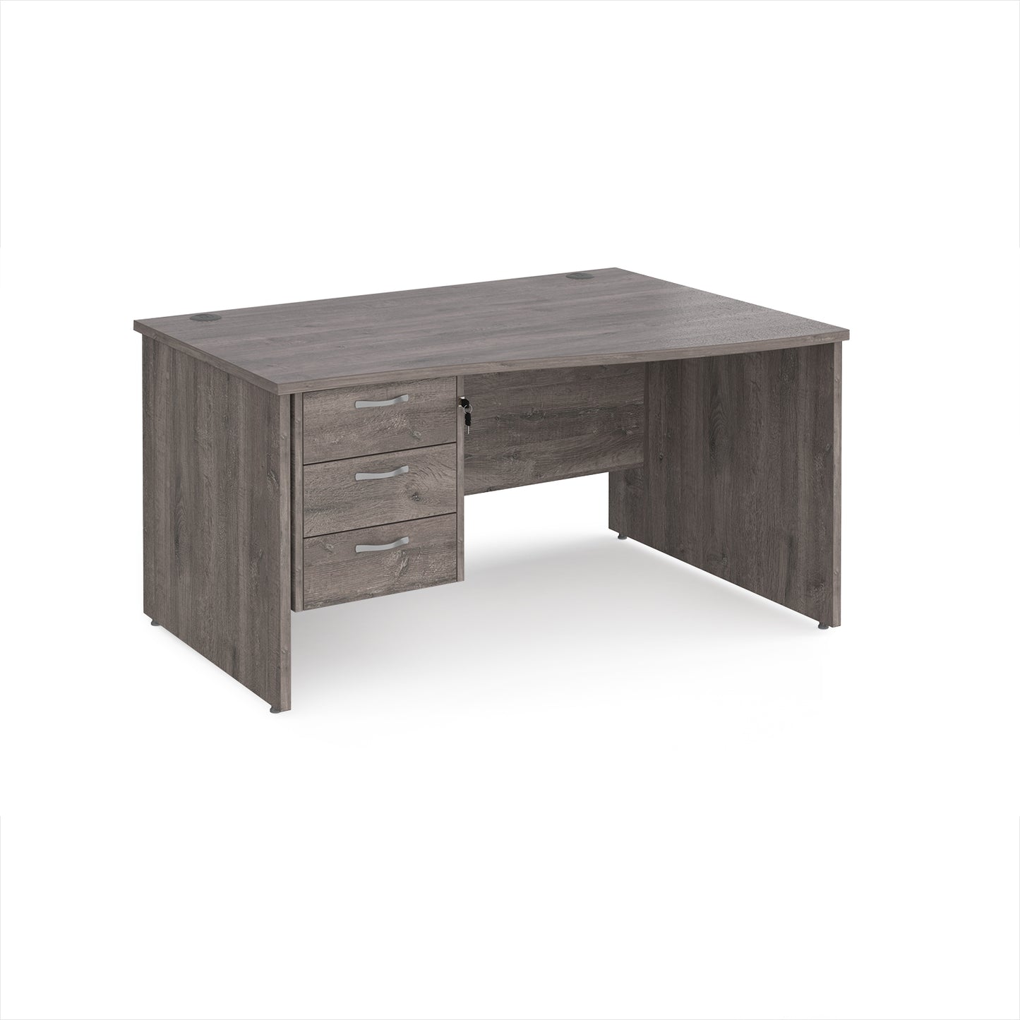 Maestro 25 panel end right hand wave desk with 3 drawer ped - MP14WRP3GO
