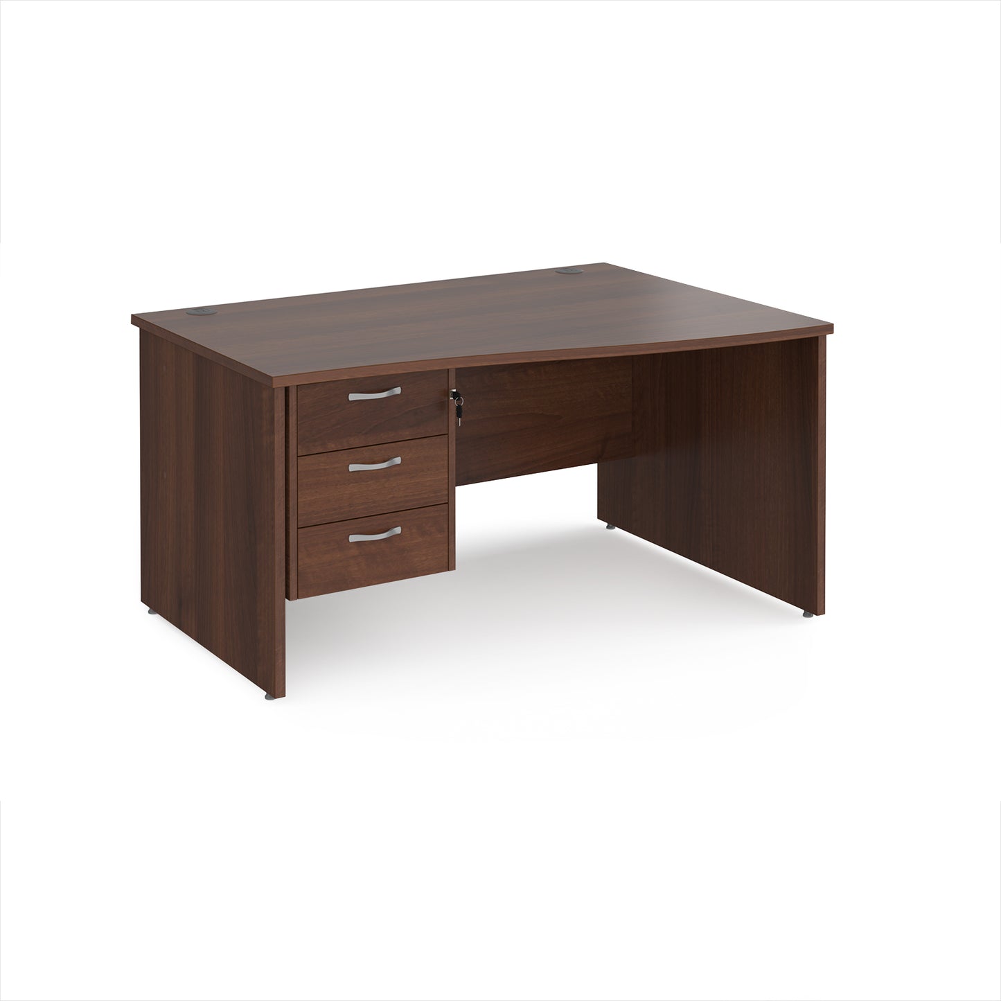 Maestro 25 panel end right hand wave desk with 3 drawer ped - MP14WRP3W