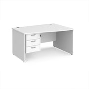 Maestro 25 panel end right hand wave desk with 3 drawer ped
