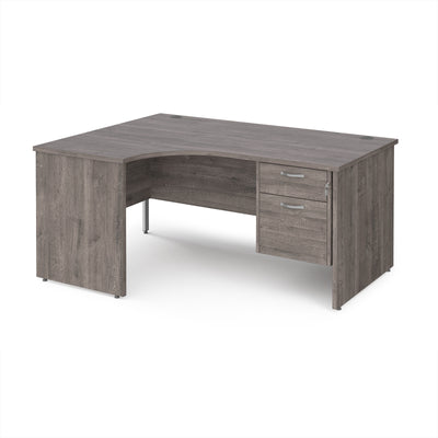Maestro 25 panel end left hand ergonomic desk with 2 drawer ped - MP16ELP2GO