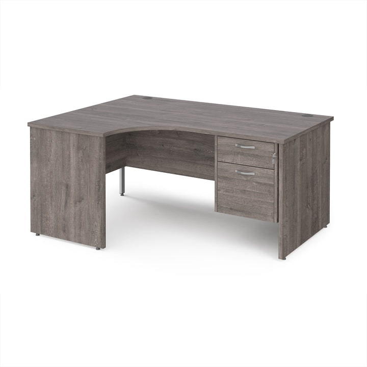 Maestro 25 panel end left hand ergonomic desk with 2 drawer ped