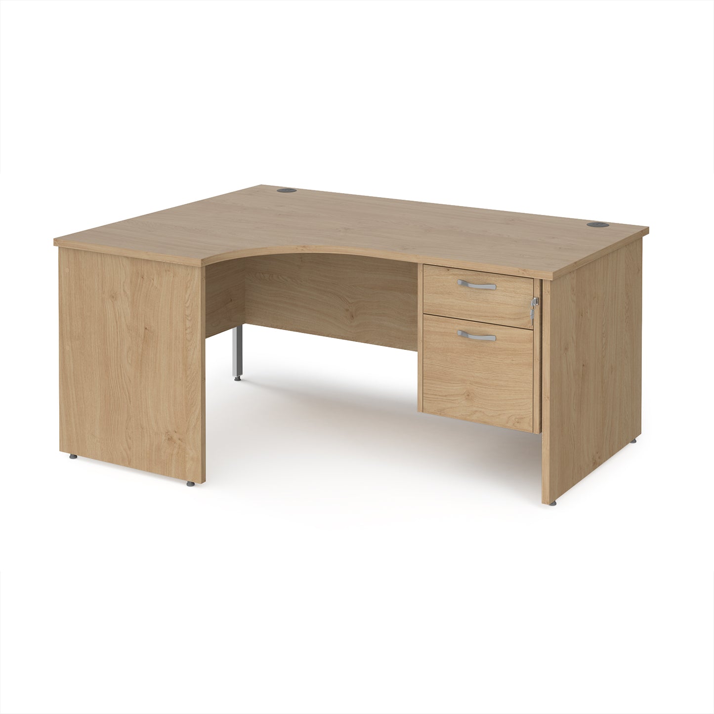 Maestro 25 panel end left hand ergonomic desk with 2 drawer ped - MP16ELP2KO