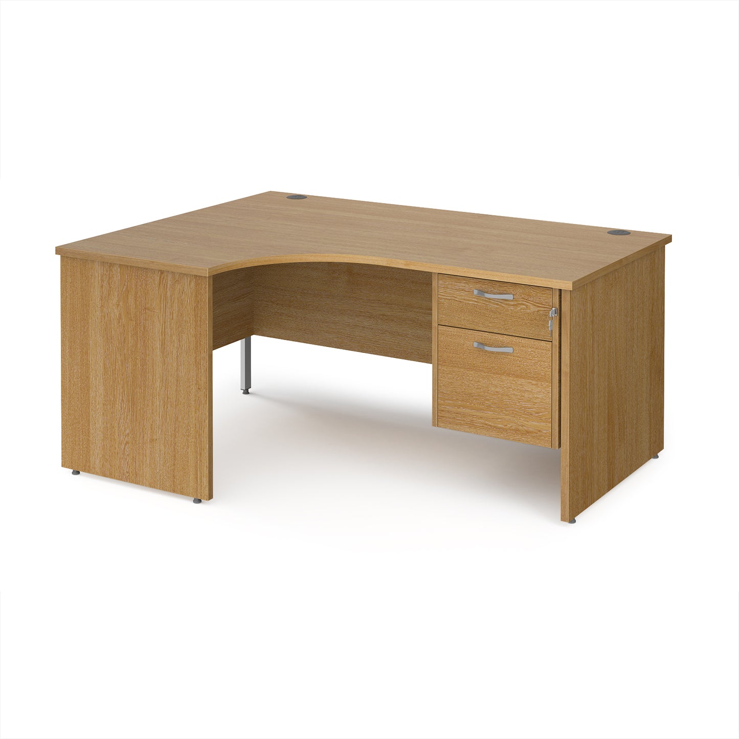 Maestro 25 panel end left hand ergonomic desk with 2 drawer ped - MP16ELP2O