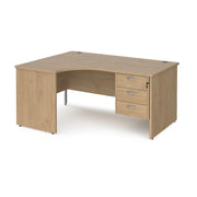 Maestro 25 panel end left hand ergonomic desk with 3 drawer ped