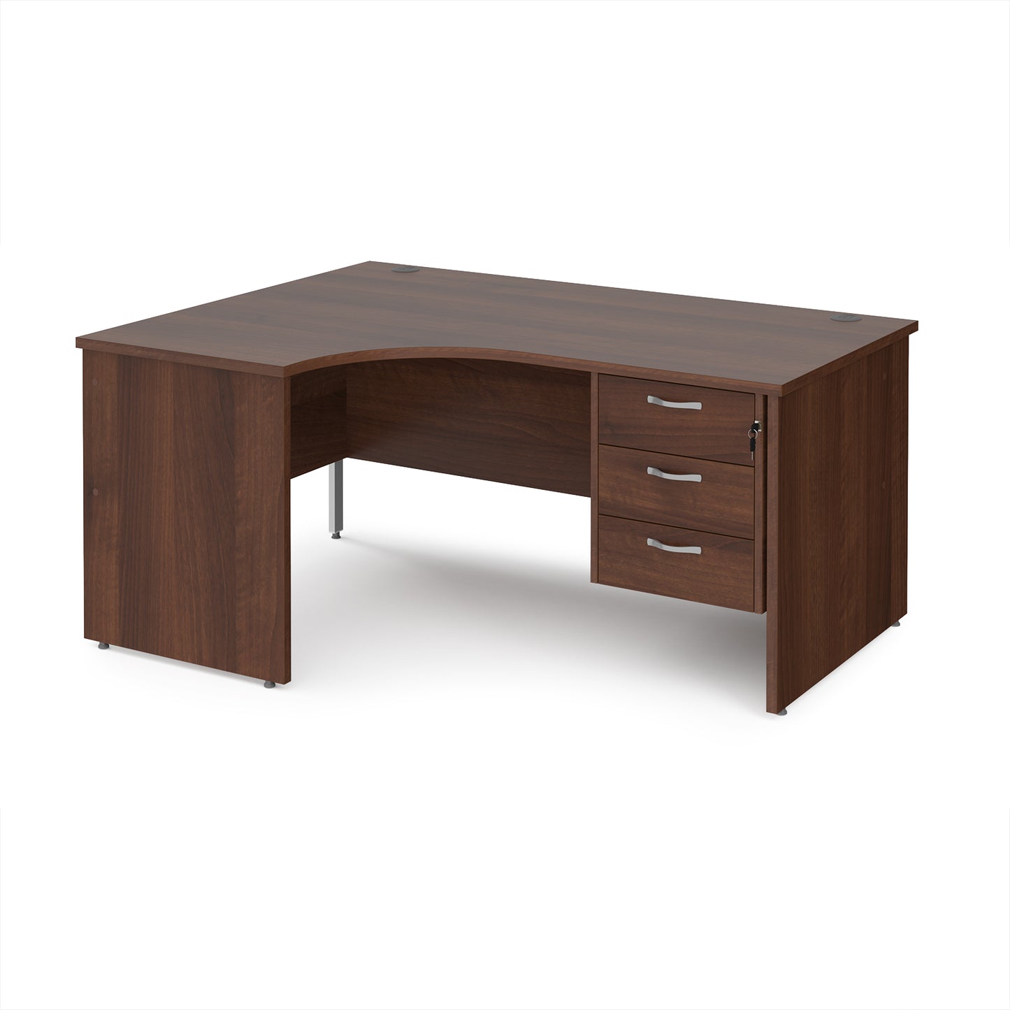 Maestro 25 panel end left hand ergonomic desk with 3 drawer ped - MP16ELP3W