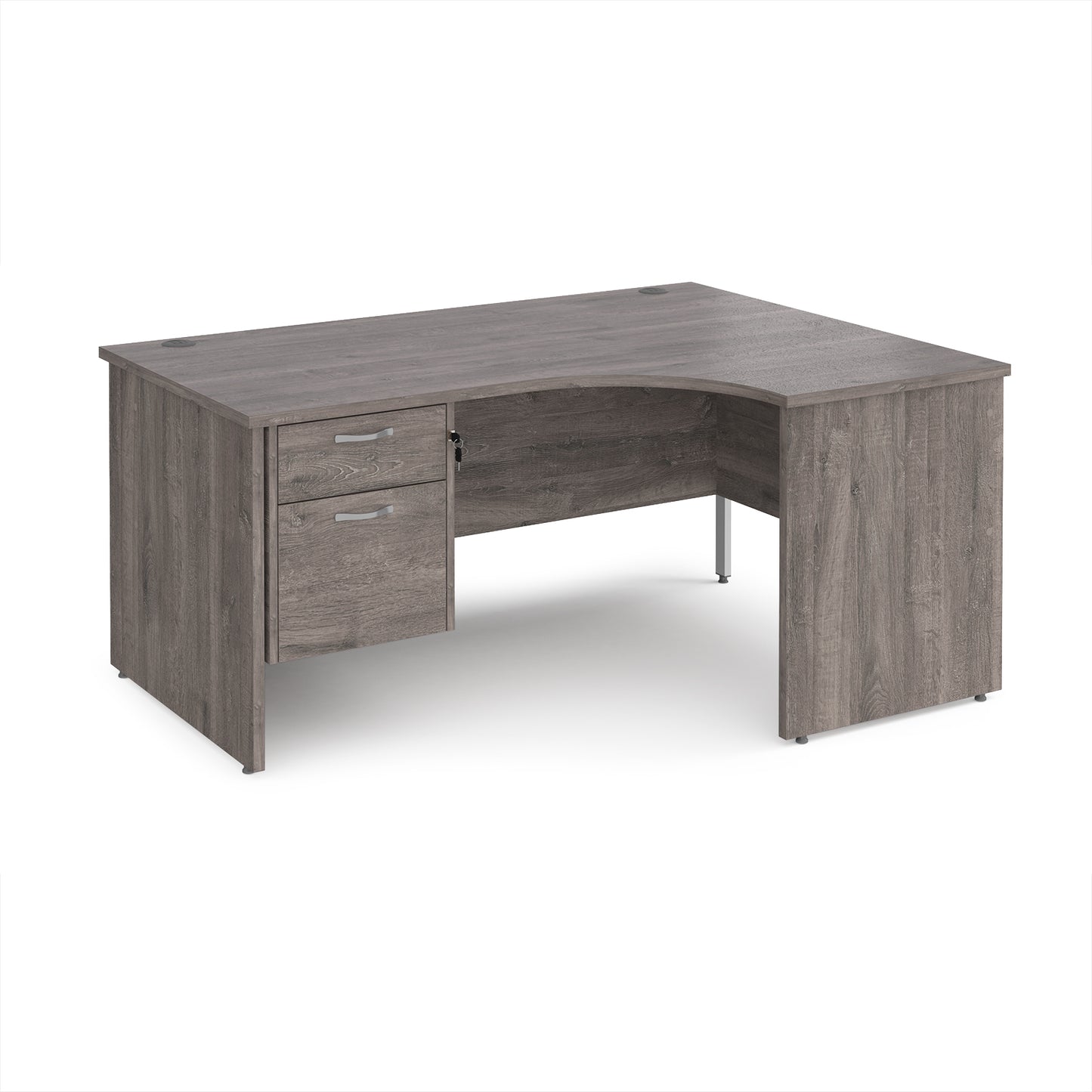 Maestro 25 panel end right hand ergonomic desk with 2 drawer ped - MP16ERP2GO