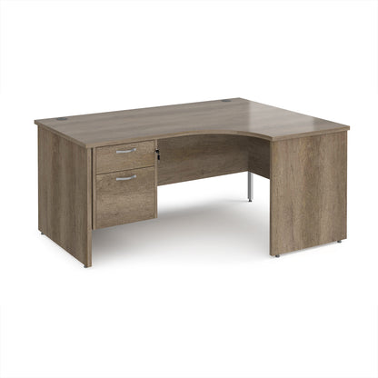 Maestro 25 panel end right hand ergonomic desk with 2 drawer ped - MP16ERP2NO