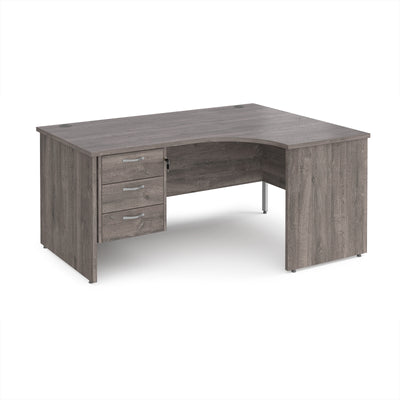 Maestro 25 panel end right hand ergonomic desk with 3 drawer ped - MP16ERP3GO