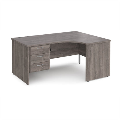 Maestro 25 panel end right hand ergonomic desk with 3 drawer ped - MP16ERP3GO