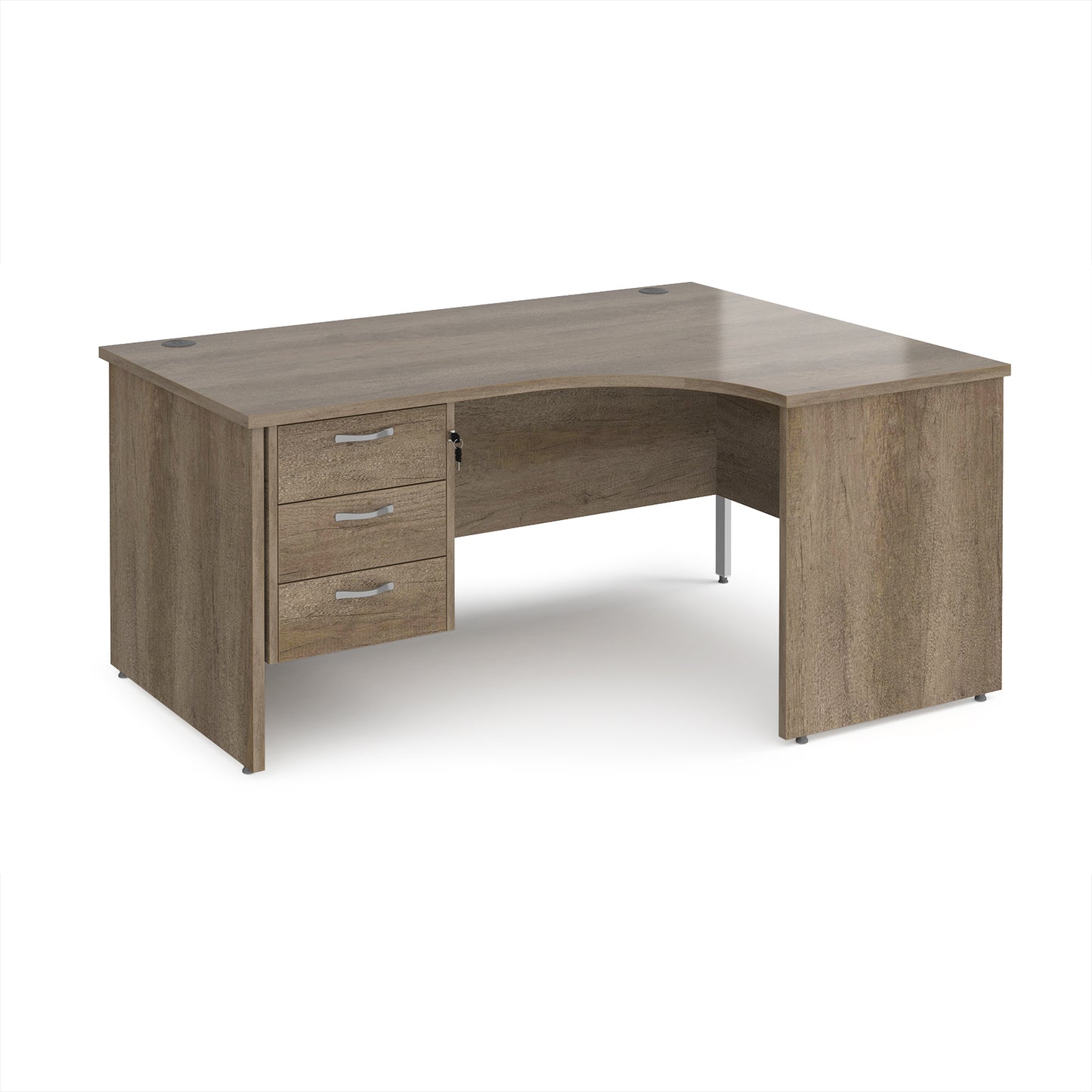 Maestro 25 panel end right hand ergonomic desk with 3 drawer ped - MP16ERP3NO