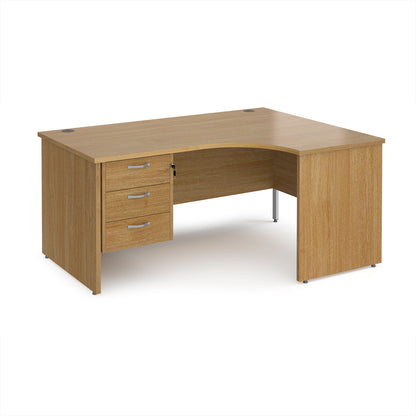 Maestro 25 panel end right hand ergonomic desk with 3 drawer ped - MP16ERP3O
