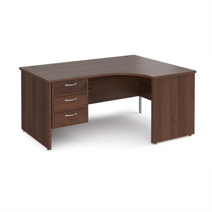 Maestro 25 panel end right hand ergonomic desk with 3 drawer ped - MP16ERP3W