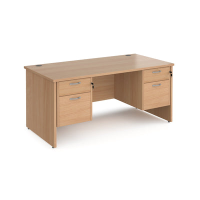 Maestro 25 panel end 800mm deep desk with 2 x 2 drawer peds