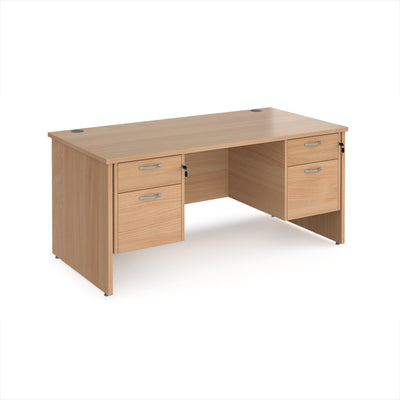 Maestro 25 panel end 800mm deep desk with 2 x 2 drawer peds - MP16P22B