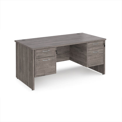 Maestro 25 panel end 800mm deep desk with 2 x 2 drawer peds - MP16P22GO