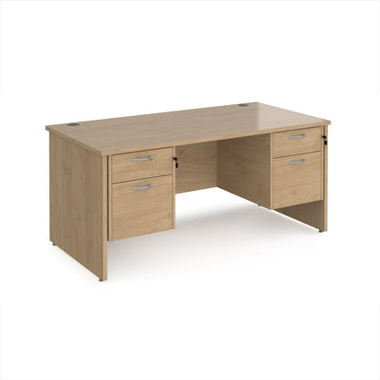 Maestro 25 panel end 800mm deep desk with 2 x 2 drawer peds - MP16P22KO
