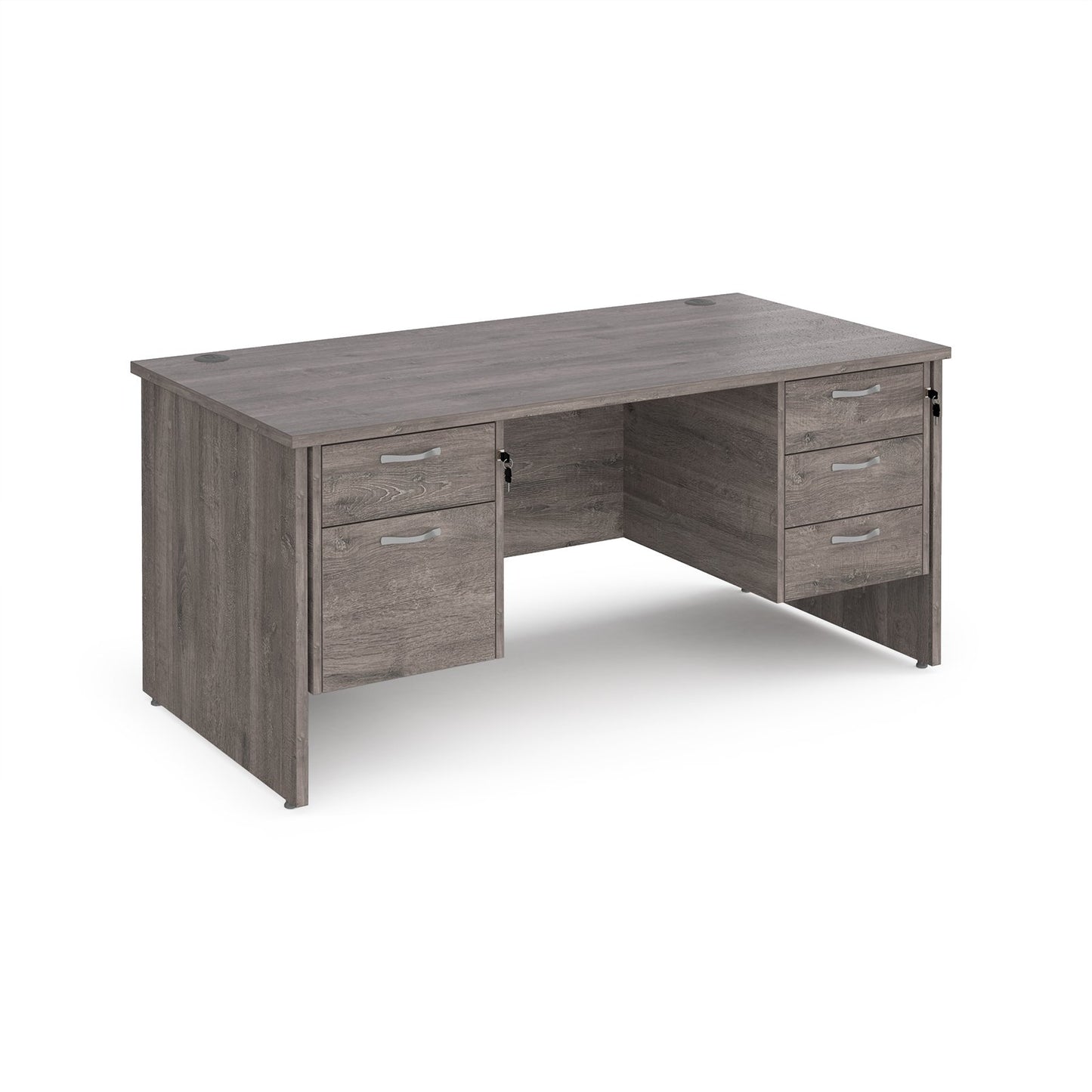 Maestro 25 panel end 800mm deep desk with 2 & 3 drawer peds