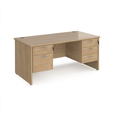 Maestro 25 panel end 800mm deep desk with 2 & 3 drawer peds - MP16P23KO