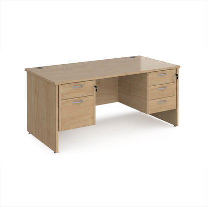 Maestro 25 panel end 800mm deep desk with 2 & 3 drawer peds - MP16P23KO