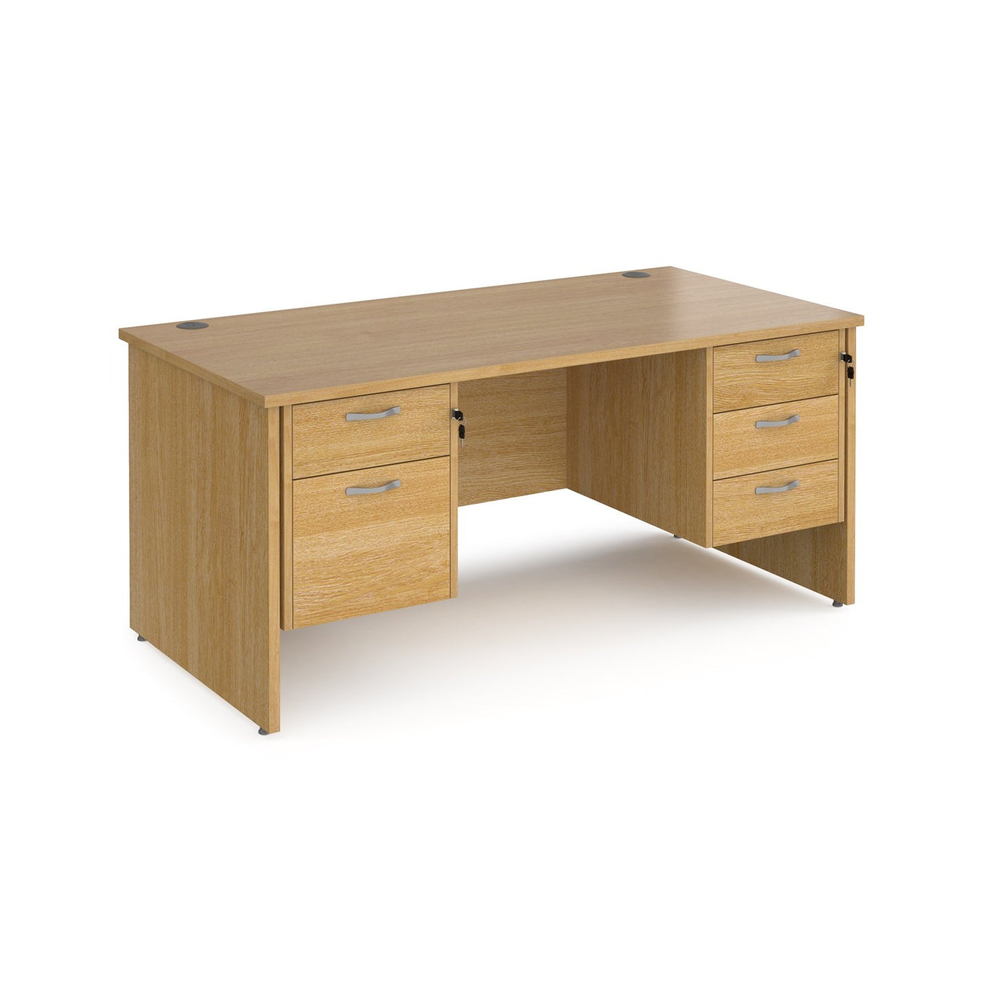 Maestro 25 panel end 800mm deep desk with 2 & 3 drawer peds