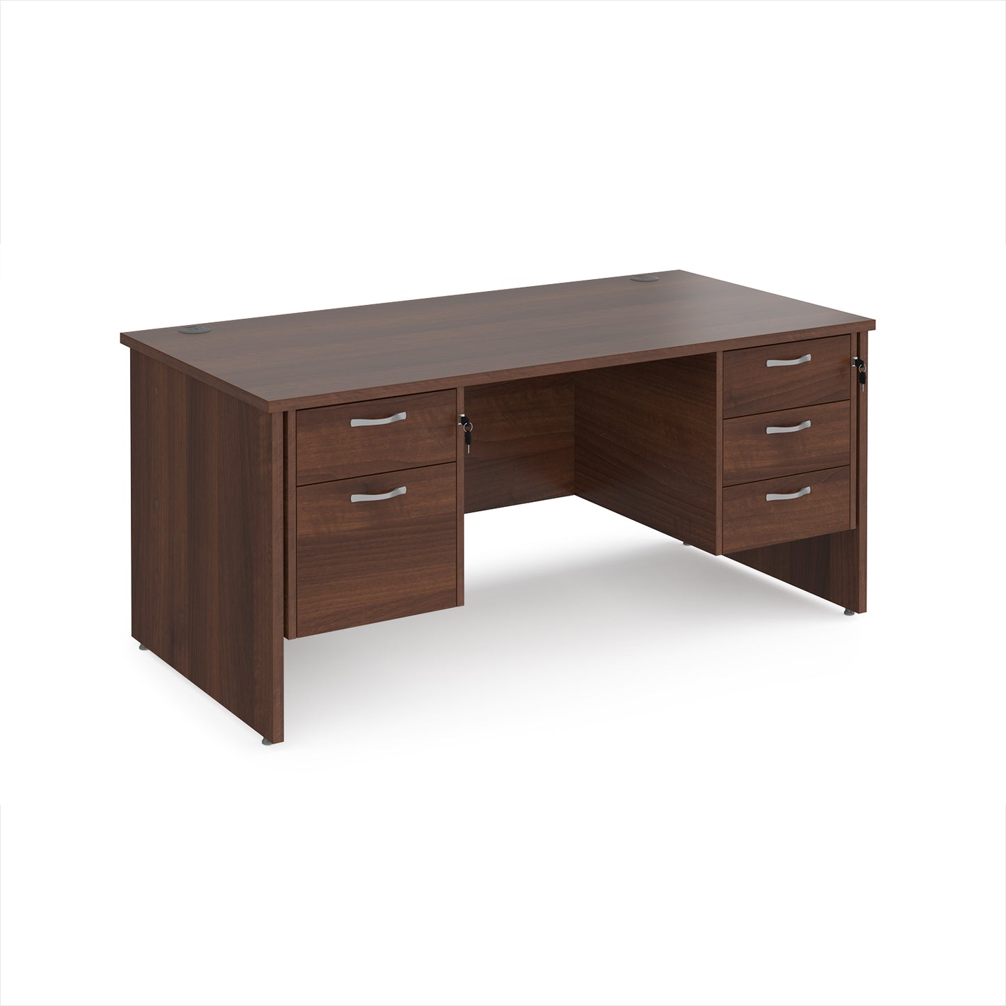 Maestro 25 panel end 800mm deep desk with 2 & 3 drawer peds - MP16P23W