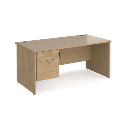 Maestro 25 panel end 800mm deep desk with 2 drawer ped - MP16P2KO